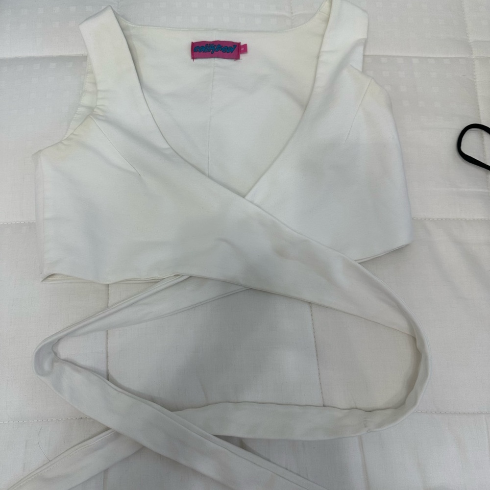 White Wrap Crop Top
